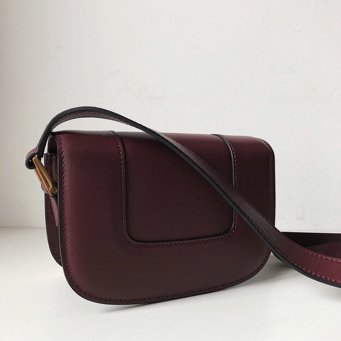 Valentino Small Supervee Calfskin Crossbody Bag Burgundy V07194