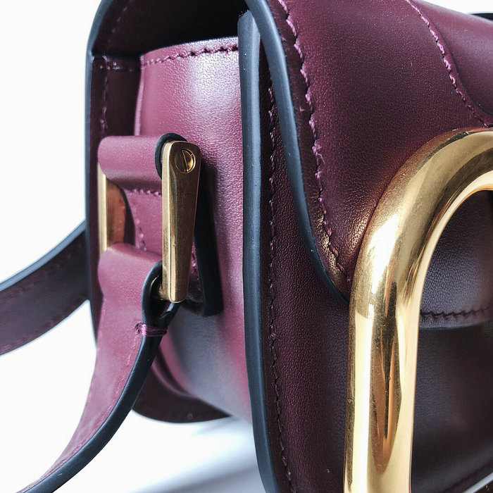 Valentino Small Supervee Calfskin Crossbody Bag Burgundy V07194