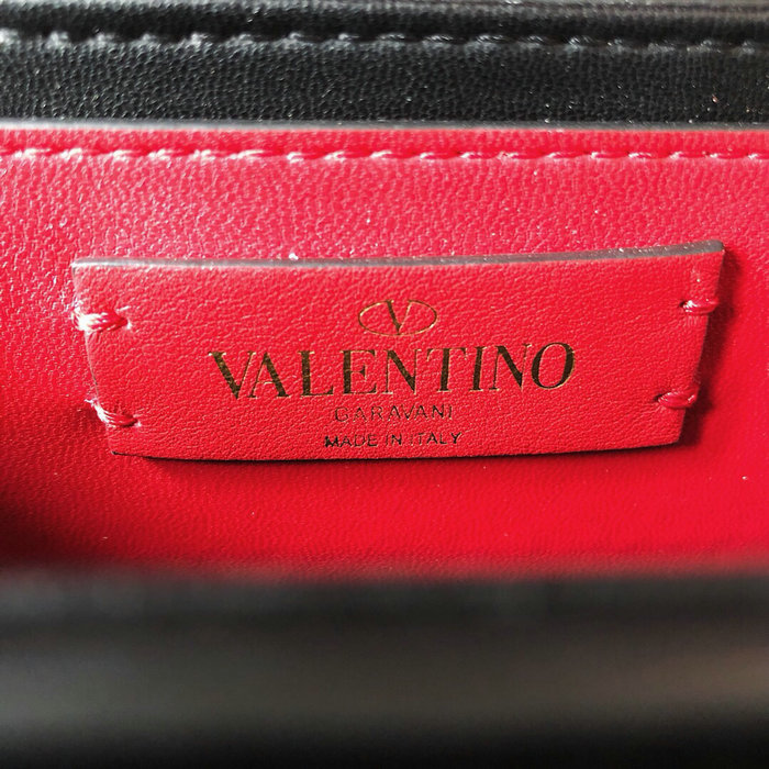 Valentino Small Supervee Calfskin Crossbody Bag Burgundy V07194