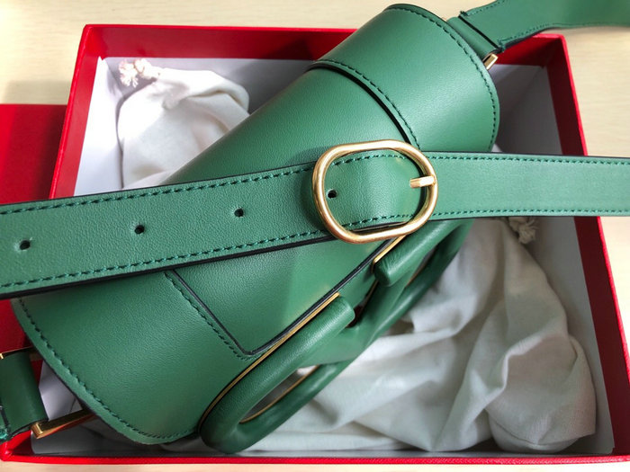 Valentino Small Supervee Calfskin Crossbody Bag Green V07192