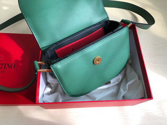 Valentino Small Supervee Calfskin Crossbody Bag Green V07192