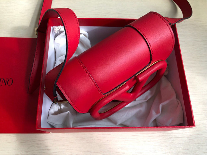 Valentino Small Supervee Calfskin Crossbody Bag Red V07192