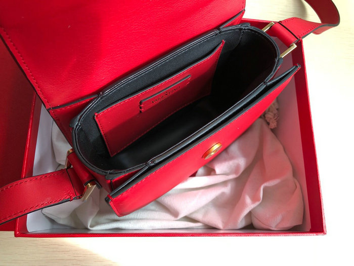 Valentino Small Supervee Calfskin Crossbody Bag Red V07192
