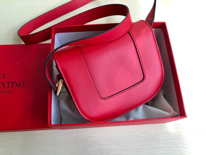 Valentino Small Supervee Calfskin Crossbody Bag Red V07194