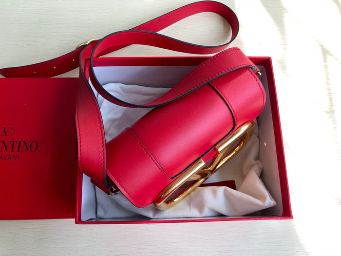 Valentino Small Supervee Calfskin Crossbody Bag Red V07194