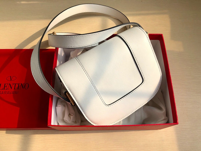 Valentino Small Supervee Calfskin Crossbody Bag White V07192
