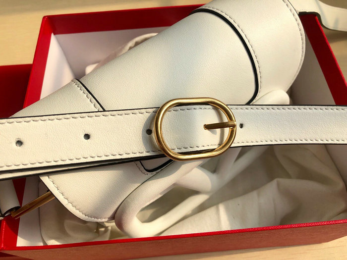 Valentino Small Supervee Calfskin Crossbody Bag White V07192