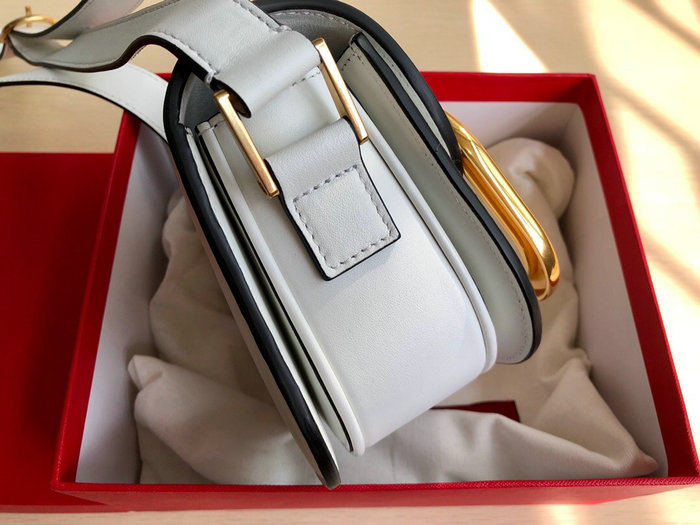 Valentino Small Supervee Calfskin Crossbody Bag White V07194