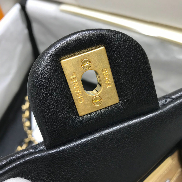 Chanel Lambskin Flap Bag Black AS1787