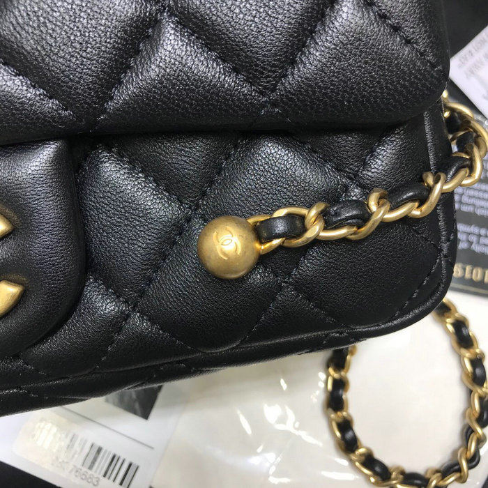 Chanel Lambskin Flap Bag Black AS1787