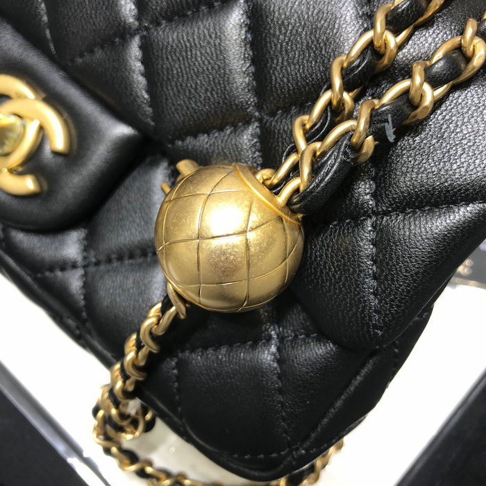 Chanel Lambskin Flap Bag Black AS1787