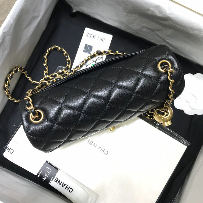 Chanel Lambskin Flap Bag Black AS1787