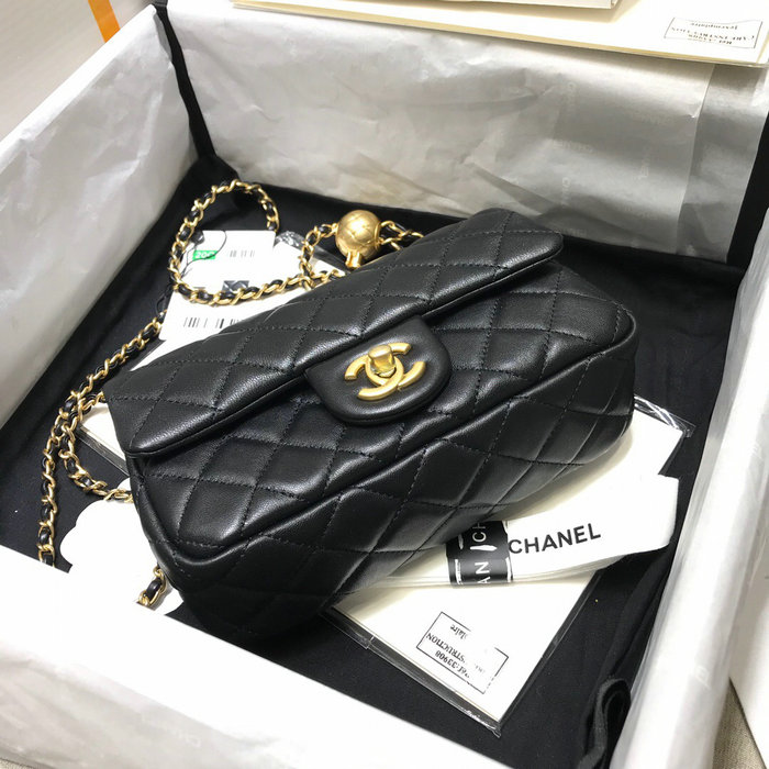 Chanel Lambskin Flap Bag Black AS1787