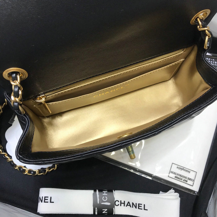 Chanel Lambskin Flap Bag Black AS1787