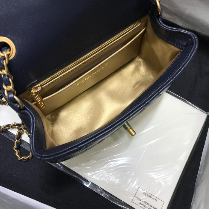 Chanel Lambskin Flap Bag Blue AS1786