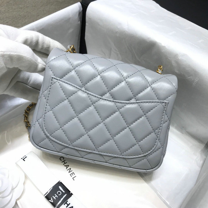 Chanel Lambskin Flap Bag Grey AS1786