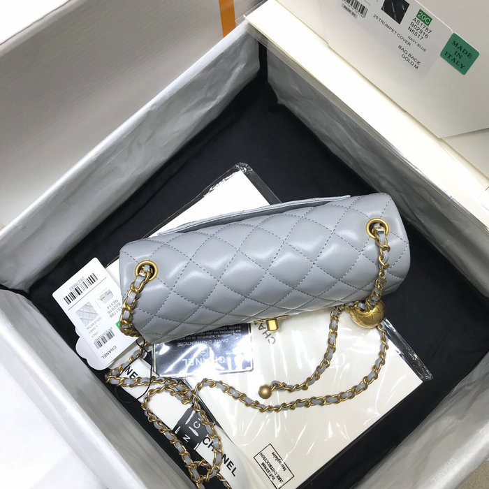 Chanel Lambskin Flap Bag Grey AS1787