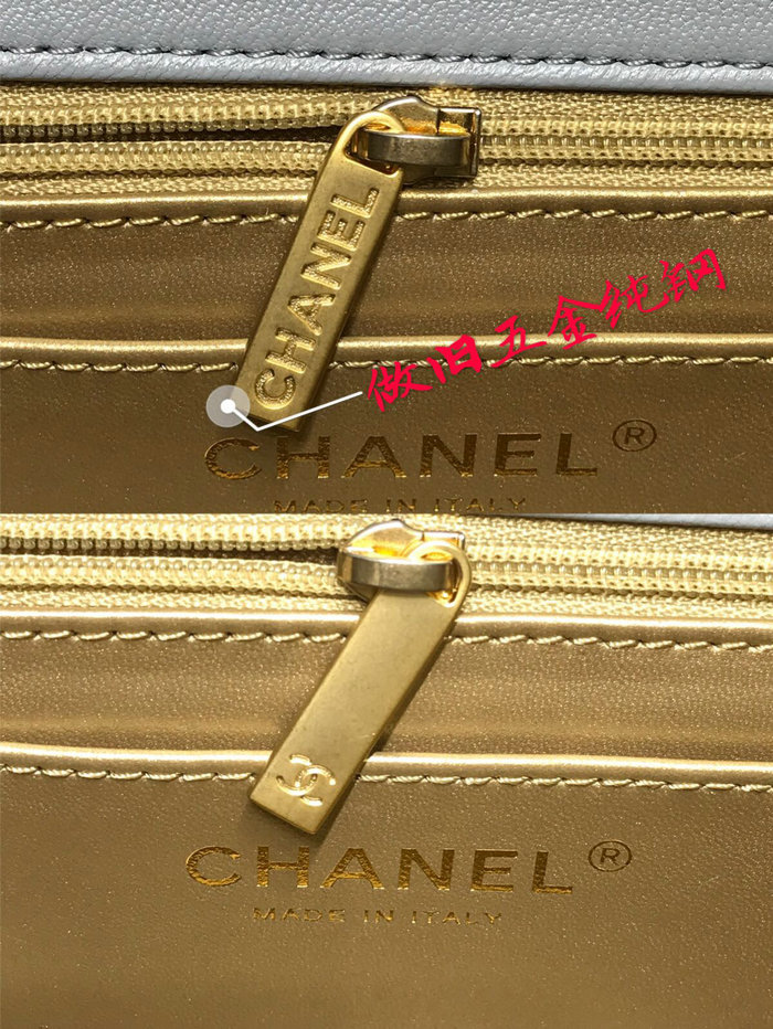 Chanel Lambskin Flap Bag Grey AS1787