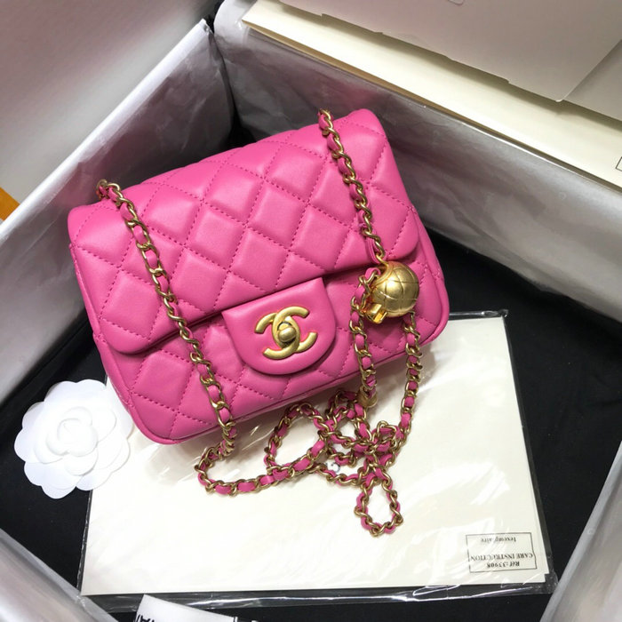 Chanel Lambskin Flap Bag Pink AS1786