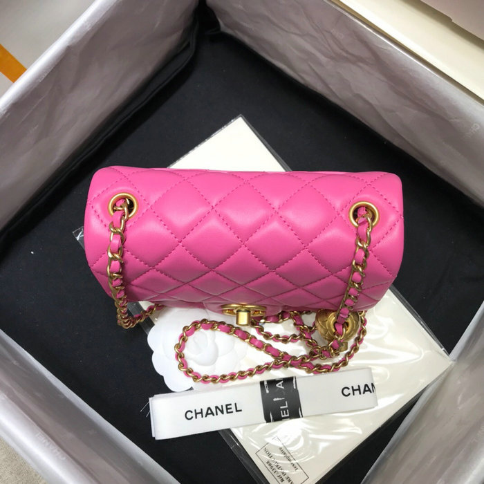 Chanel Lambskin Flap Bag Pink AS1786