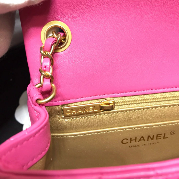 Chanel Lambskin Flap Bag Pink AS1786