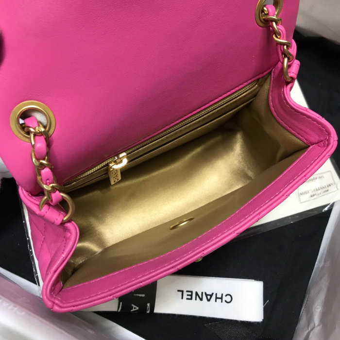 Chanel Lambskin Flap Bag Pink AS1786