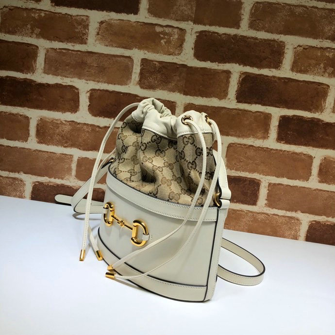 Gucci Horsebit 1955 bucket bag White 602118