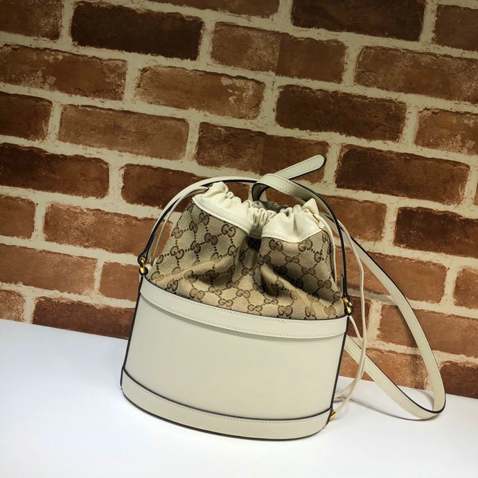 Gucci Horsebit 1955 bucket bag White 602118