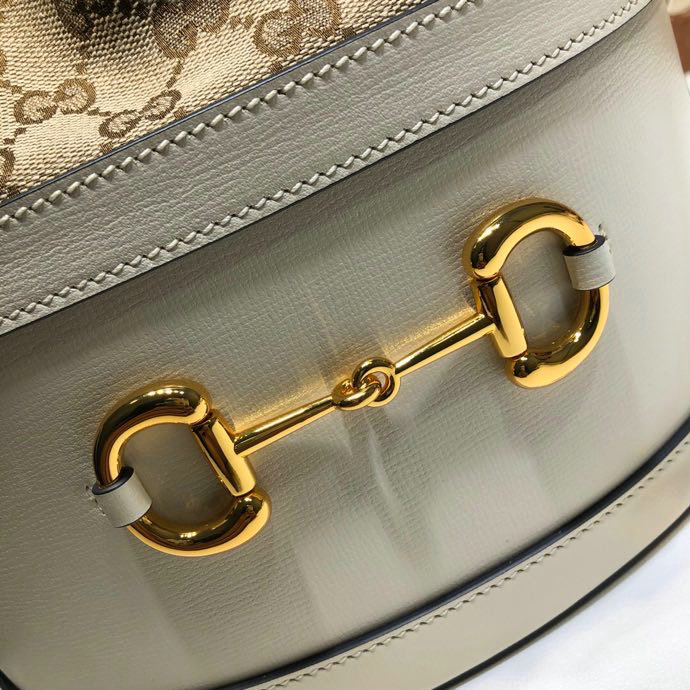 Gucci Horsebit 1955 bucket bag White 602118