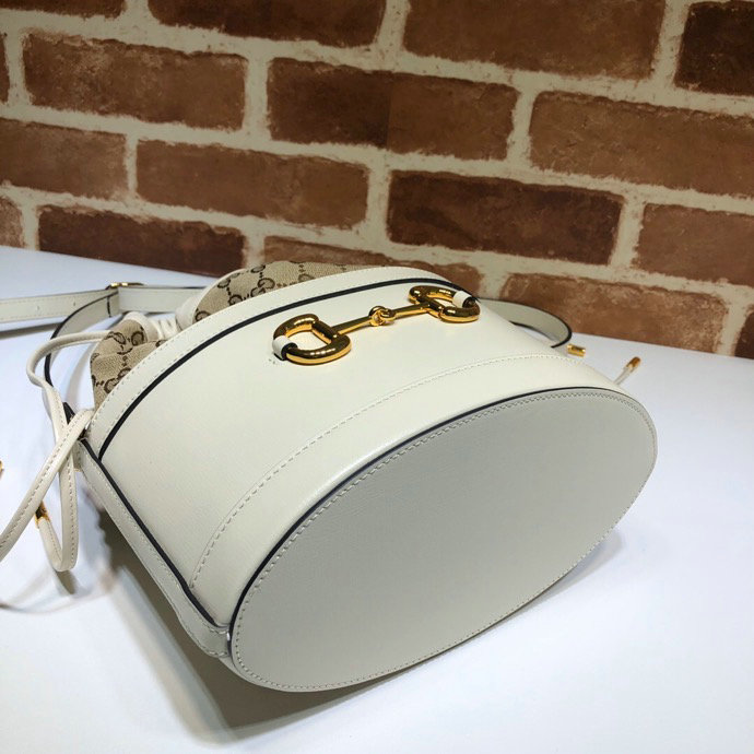 Gucci Horsebit 1955 bucket bag White 602118