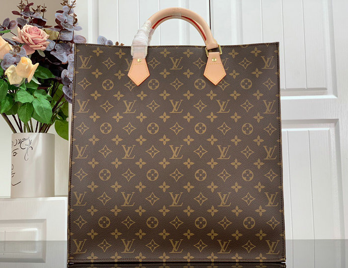 Louis Vuitton Sac Plat Hand Tote Bag Monogram M51140