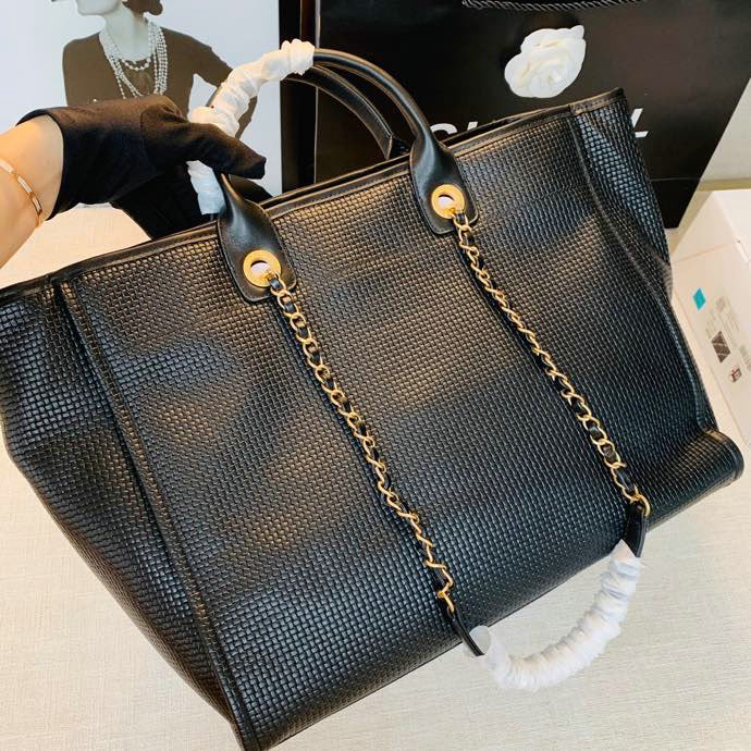 Chanel Calfskin Cabas Tote Bag Black A13103