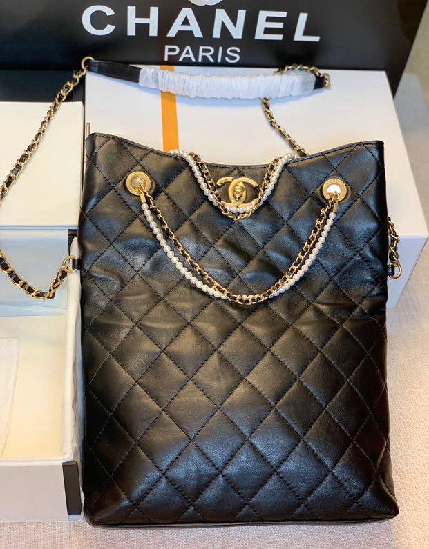 Chanel Calfskin Shoulder Bag Black A13108