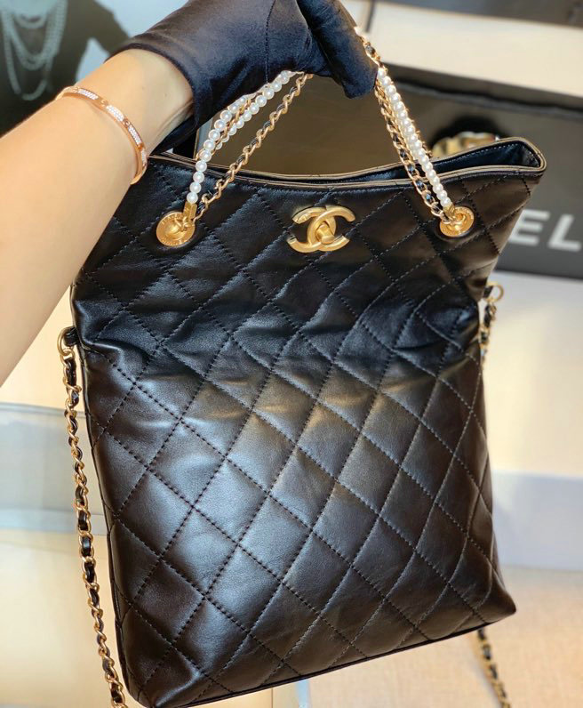 Chanel Calfskin Shoulder Bag Black A13108