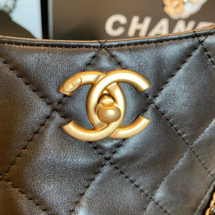 Chanel Calfskin Shoulder Bag Black A13108