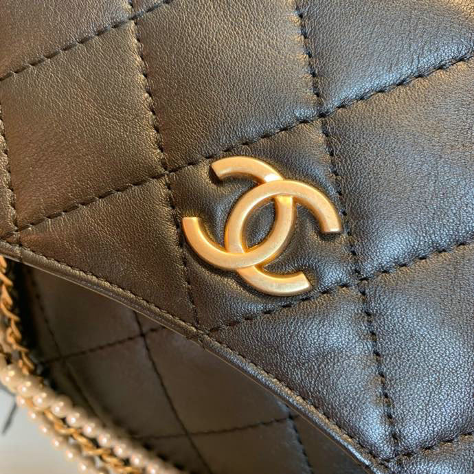 Chanel Calfskin Shoulder Bag Black A13108