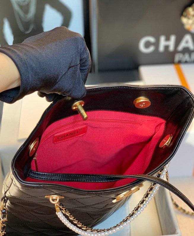 Chanel Calfskin Shoulder Bag Black A13108
