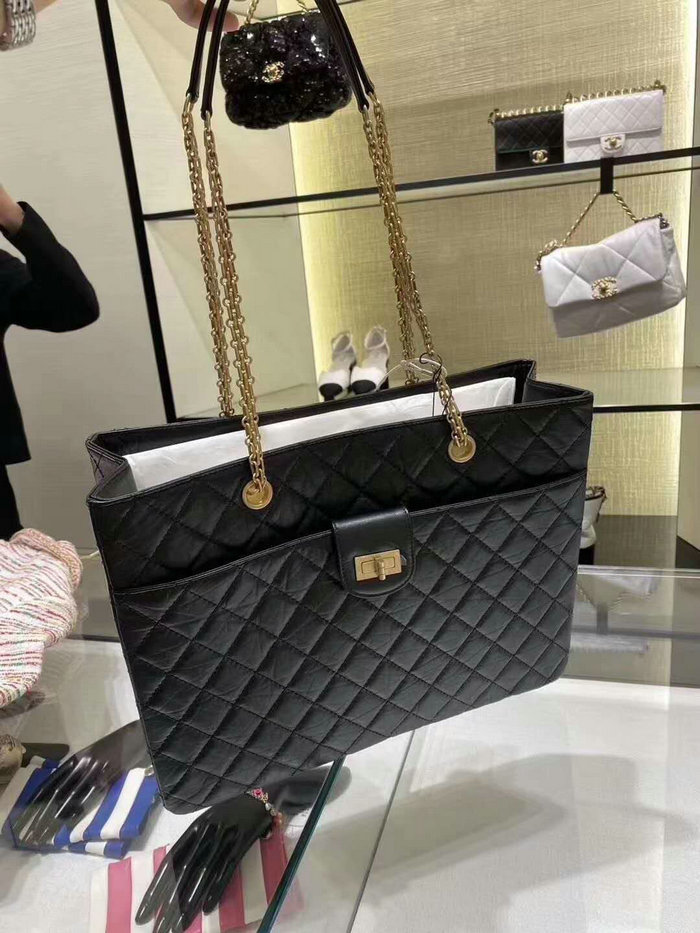 Chanel Calfskin Shoulder Bag Black AS6611
