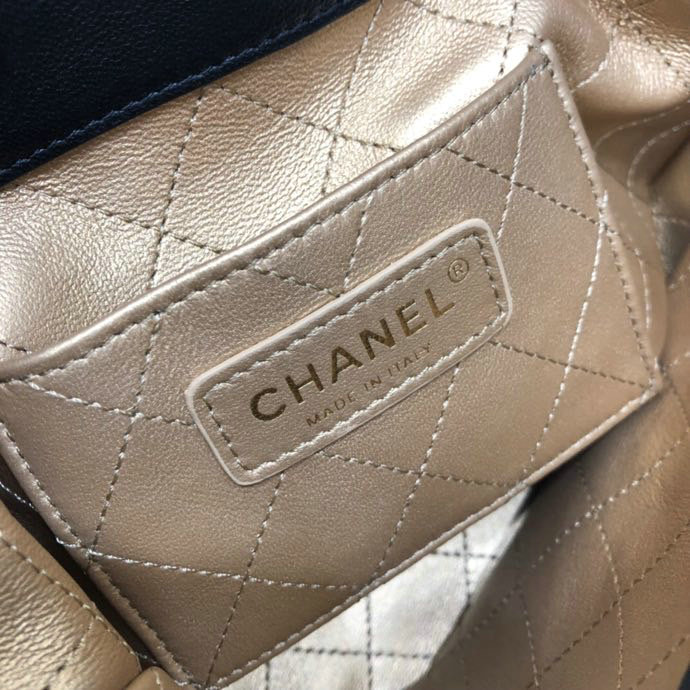 Chanel Lambskin Bucket Bag Black AS1883