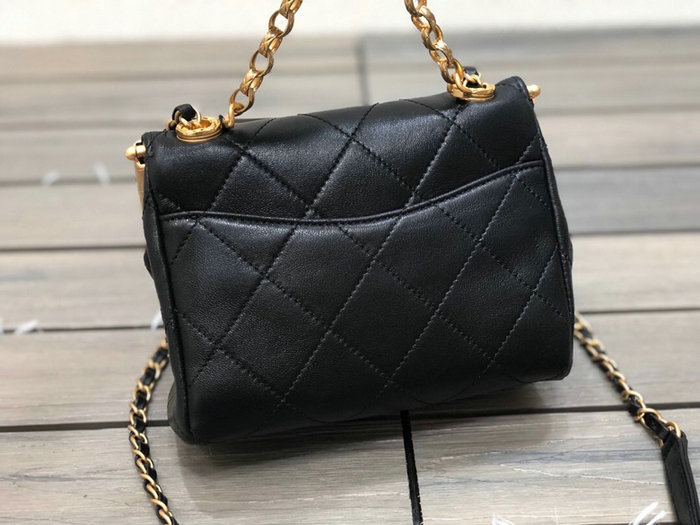Chanel Lambskin Clasp Bag Black AS1886