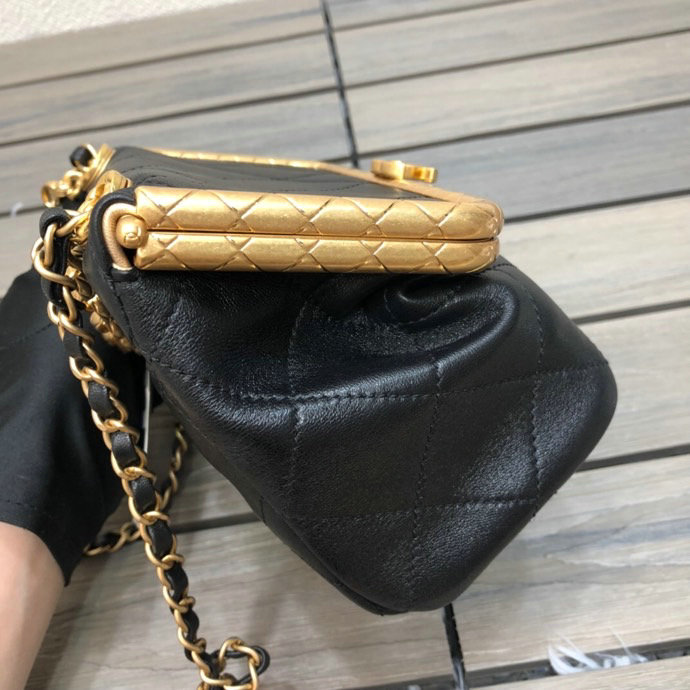 Chanel Lambskin Clasp Bag Black AS1886