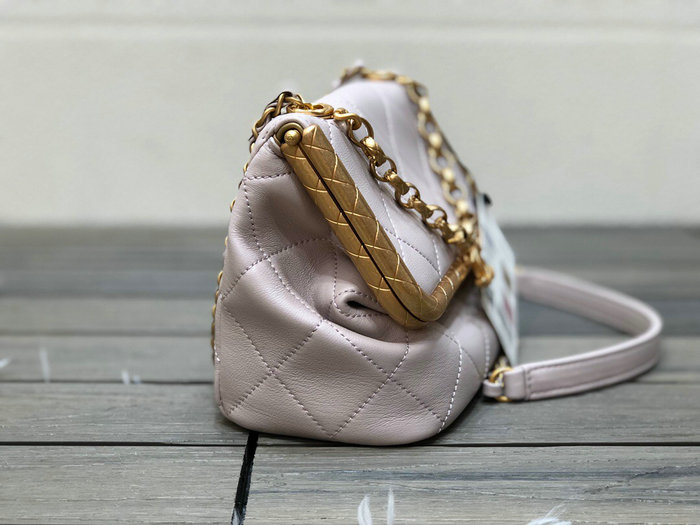 Chanel Lambskin Clasp Bag Pink AS1886