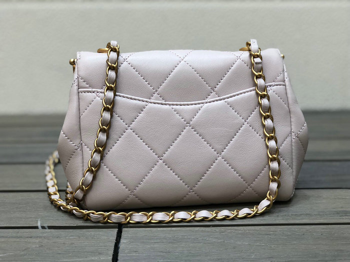 Chanel Lambskin Clasp Bag Pink AS1886