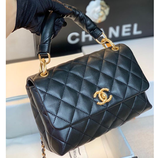 Chanel Lambskin Flap Bag Black A13106