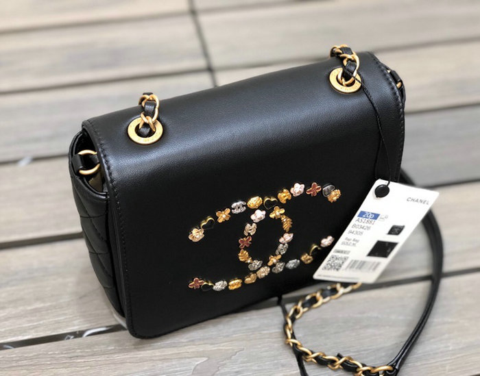 Chanel Lambskin Flap Bag Black AS1881