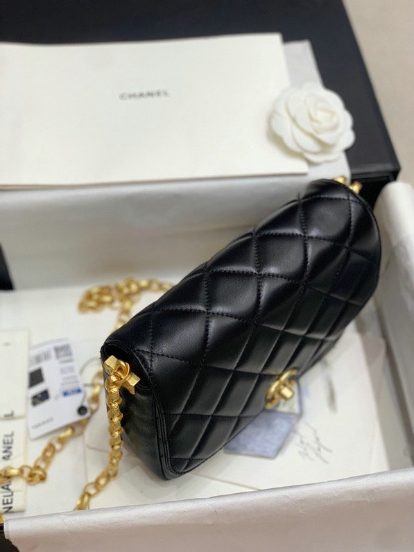 Chanel Lambskin Flap Bag Black AS2222
