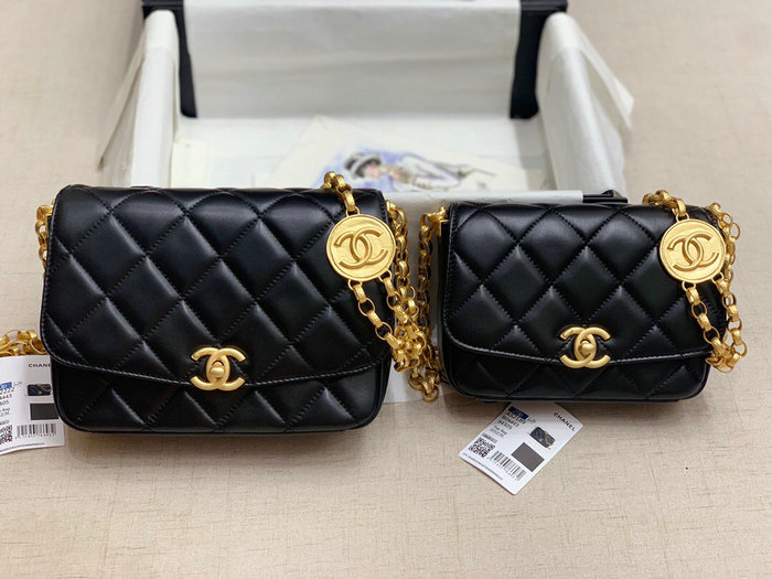 Chanel Lambskin Flap Bag Black AS2222