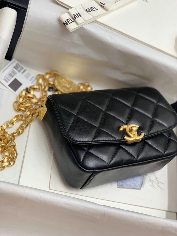 Chanel Lambskin Small Flap Bag Black AS2189