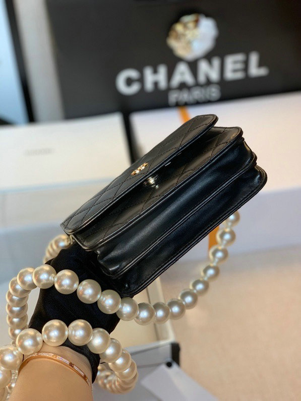 Chanel Lambskin WOC Wallet Black A13107