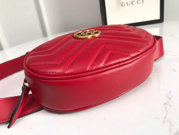 Gucci GG Marmont Matelasse Leather Belt Bag Red 476434